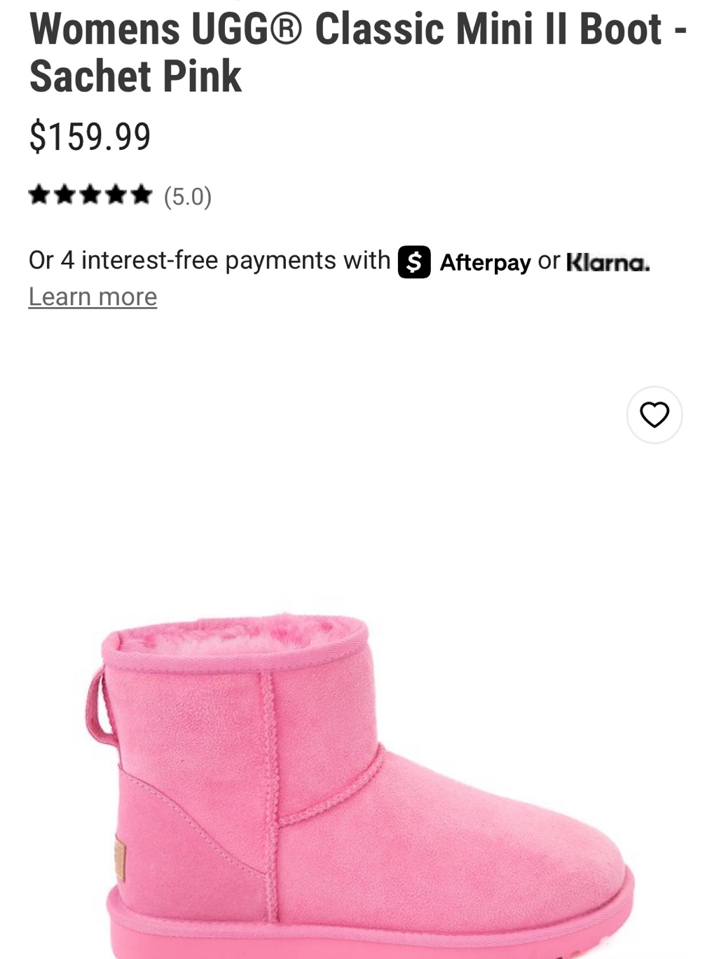 Ugg Sachet Pink Mini Classic Boot